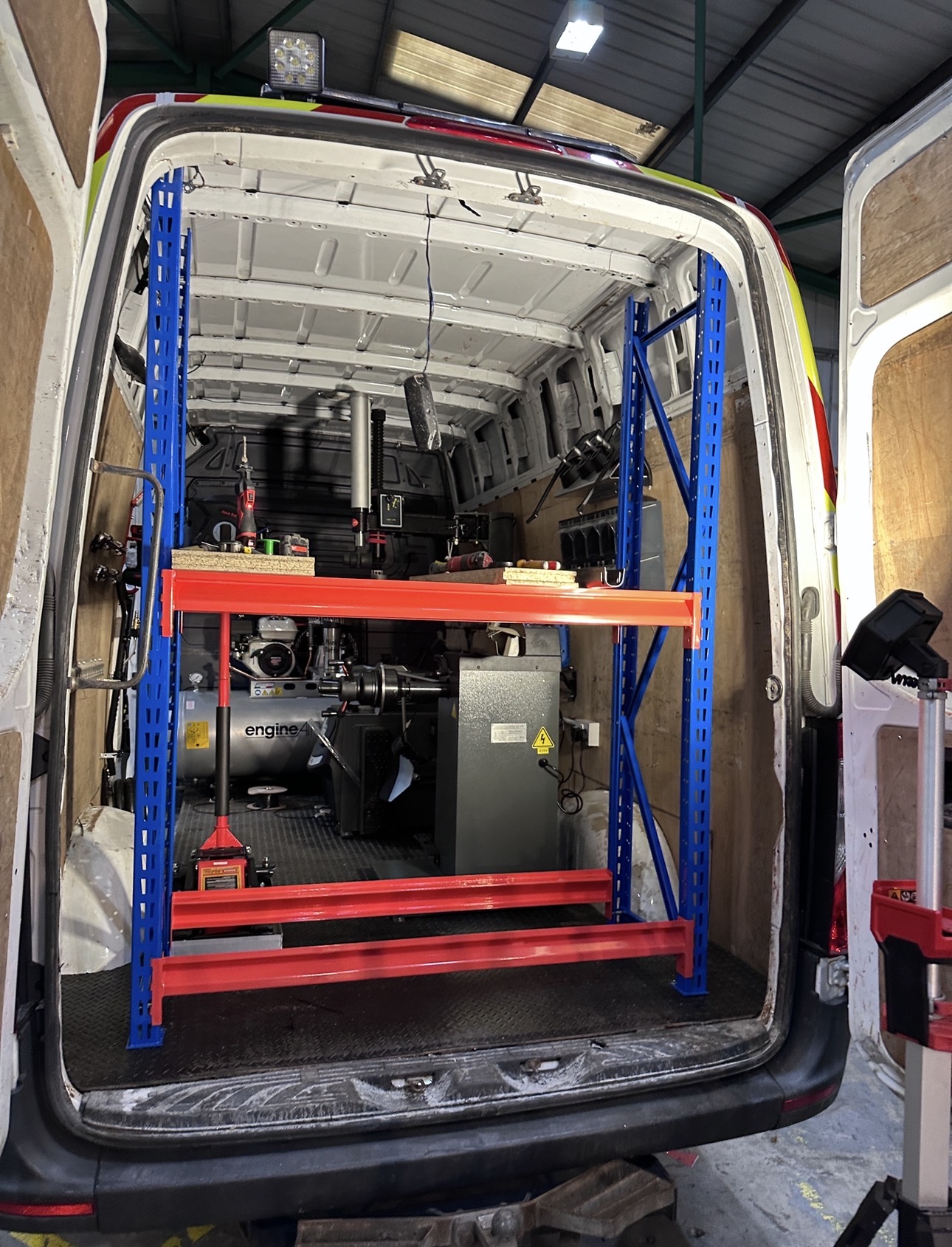 INSIDE VAN GETTING KITTED OUT